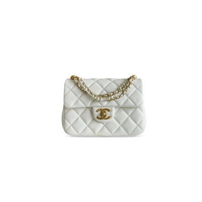 CHANEL MASTER MINI PEARL CHAIN FLAP BAG AS4385 (17*12.5*5cm)